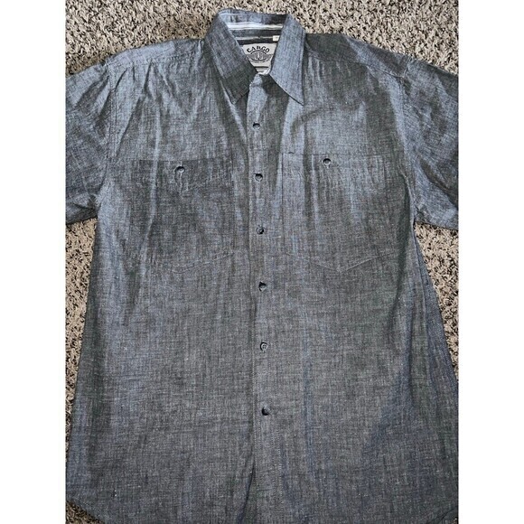Cargo gray short sleeve button down men’s shirt‎ size large - Picture 3 of 6